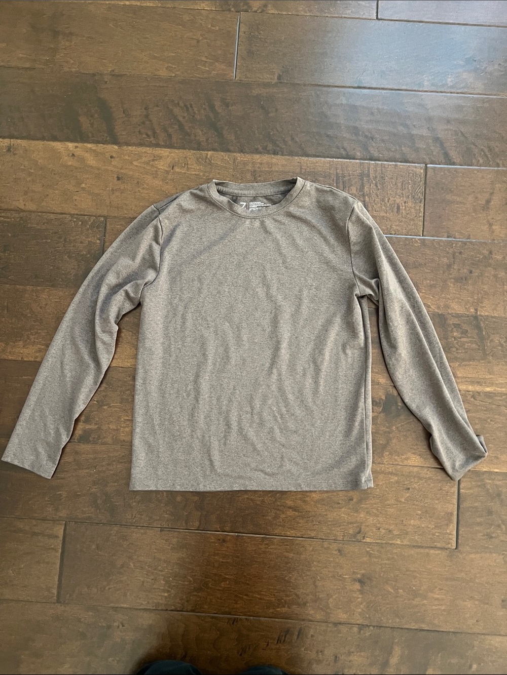 Zella Boy's Long-Sleeve Crewneck Tee in Heather Gray